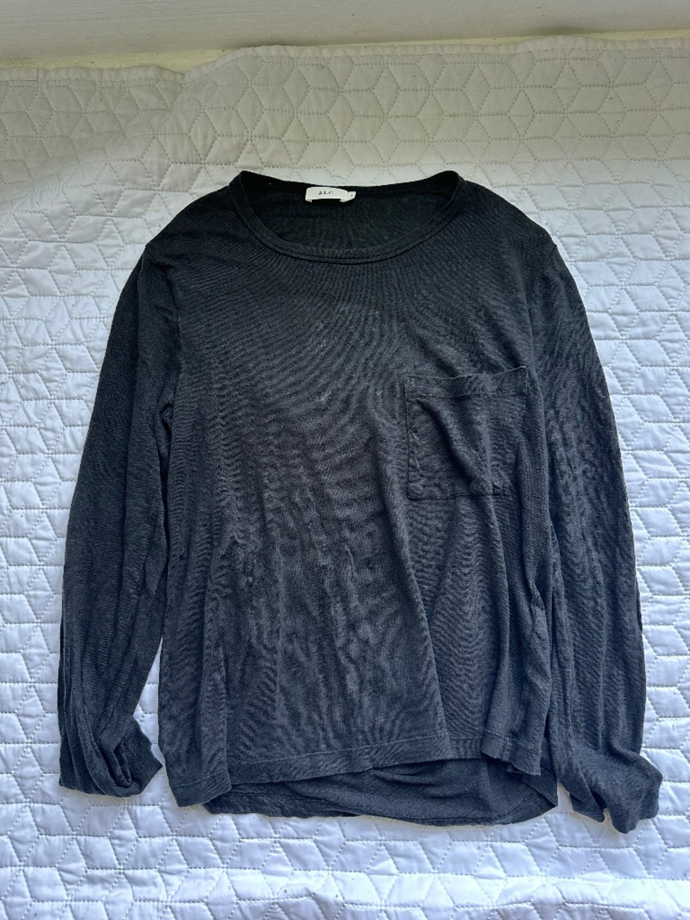 A.L.C Women's Black and Grey Shirt